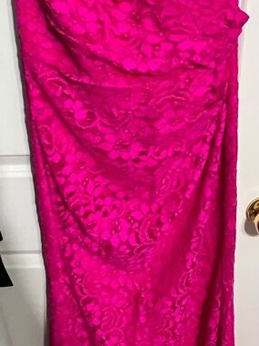 David's Bridal Begonia Pink Lace Dress